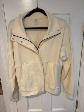 Danskin Cream Zip-Front Bomber Jacket